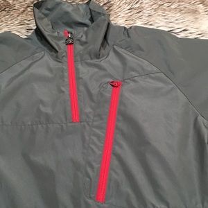 Oakley Packable Quarter Zip Pullover Technical Jacket Gray/Red *Size S*